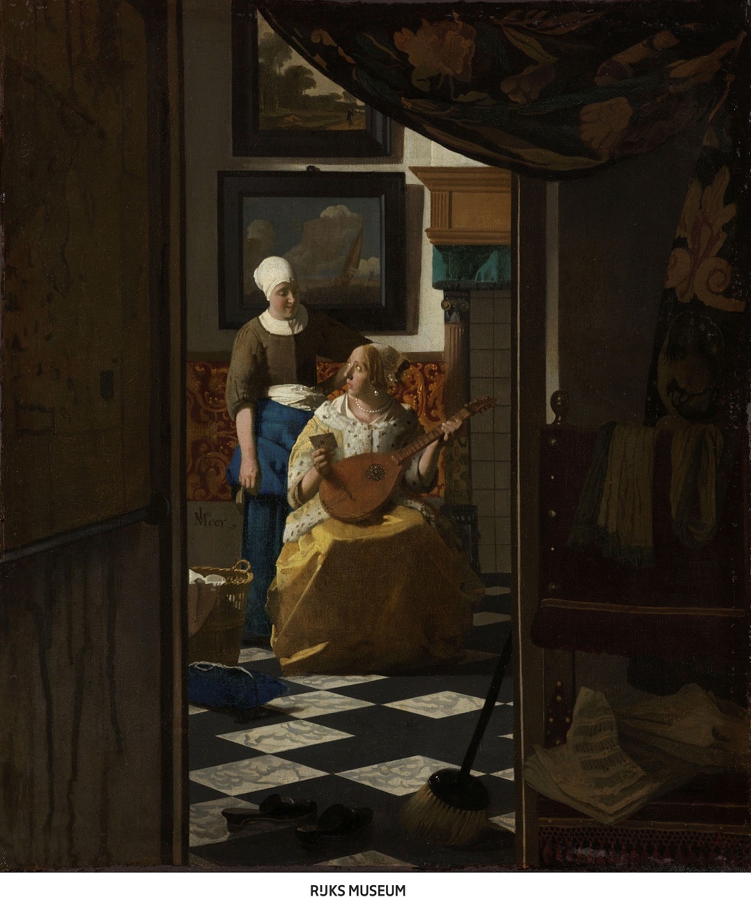 ヨハネス・フェルメール 《恋文》 1669-1670年頃    油彩・カンヴァス 44×38.5cm アムステルダム国立美術館 