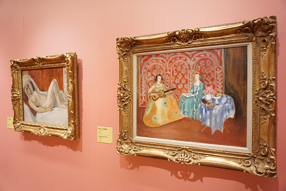 アンリ・マティス　左：《横たわる裸婦》1921年、右：《室内：二人の音楽家》1923年　ポーラ美術館
