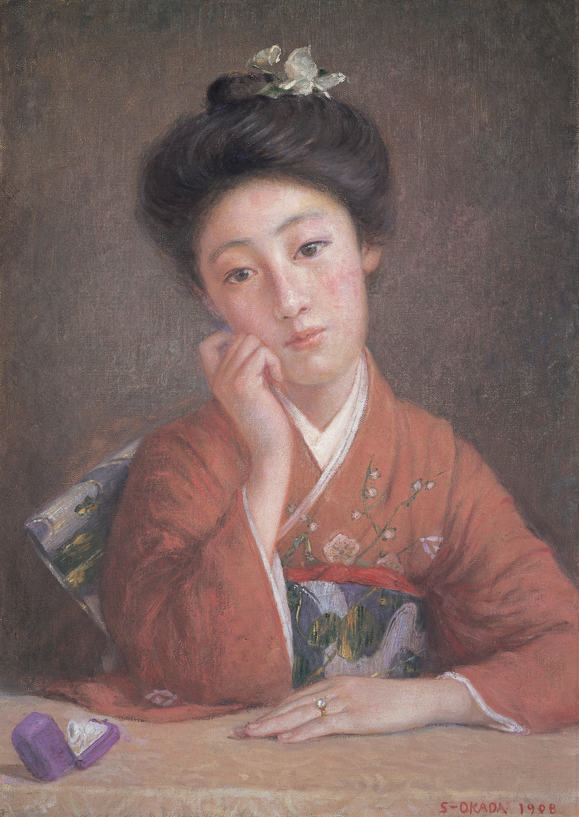 岡田三郎助「ダイヤモンドの女」1908年　福富太郎コレクション資料室蔵