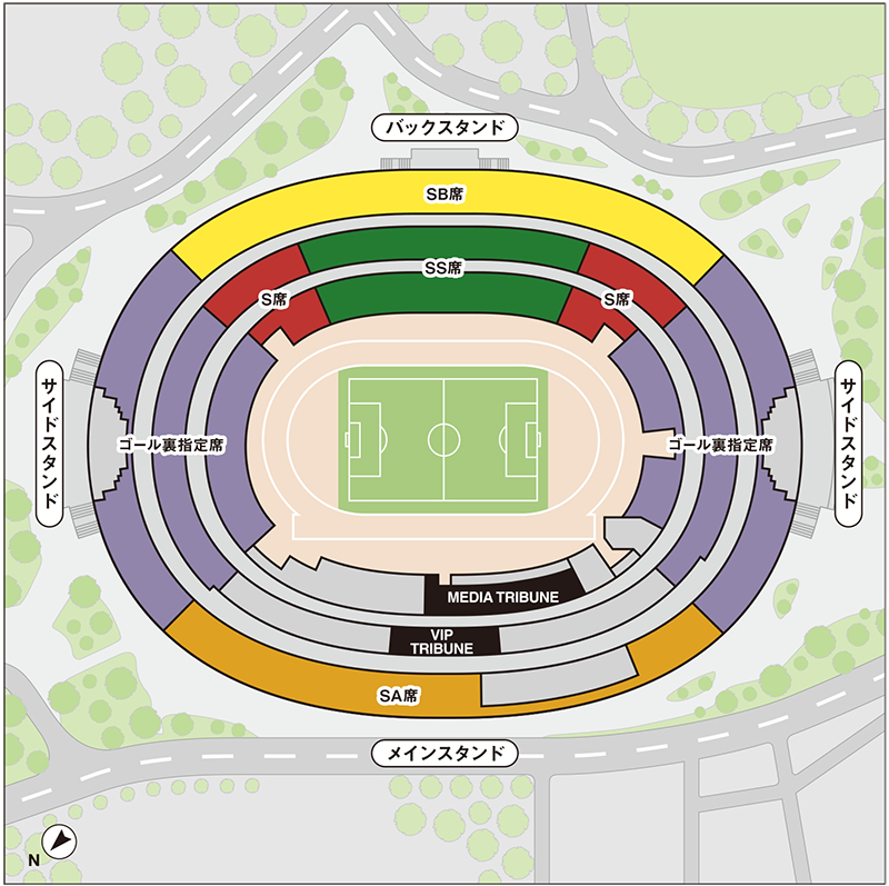 スタジアムの座席マップ