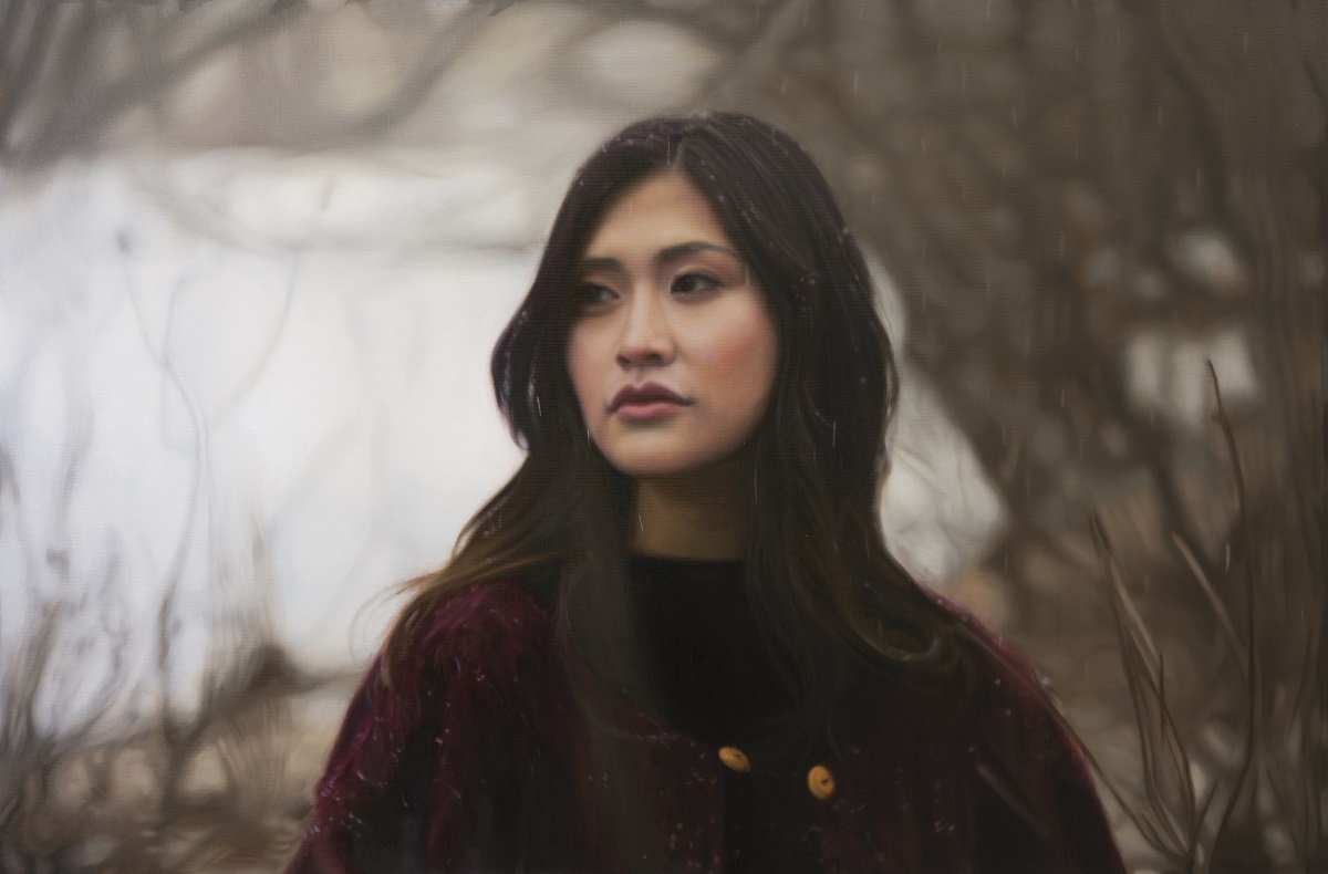 "Untitled; Kaori" 2016, oil on canvas, 50.8 x 76.2 cm
