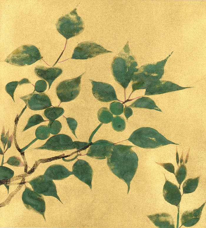 速水御舟《青梅》　1929(昭和4)年　紙本金地･彩色　山種美術館