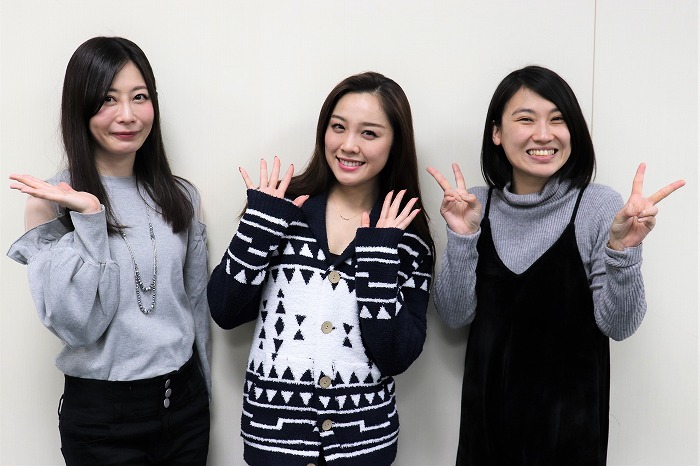  （左から）桜のどか、石田安奈、藤原珠恵