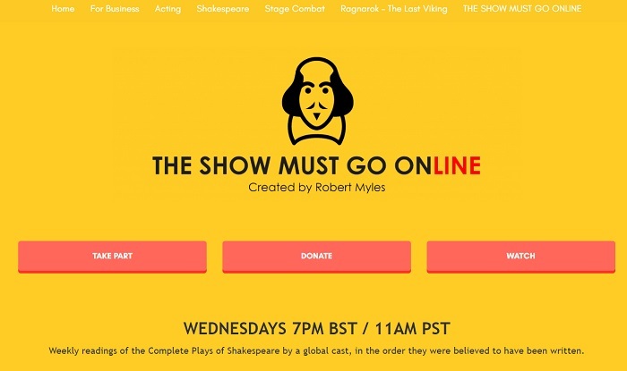 『The Show Must Go Online』ホームページより