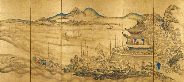 国宝 楼閣山水図屏風（右隻） 東京国立博物館