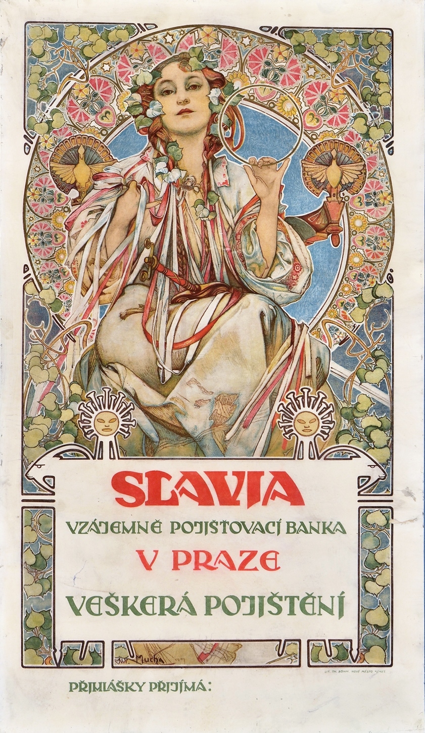 ポスター《スラヴィア保険会社》1907年　リトグラフ