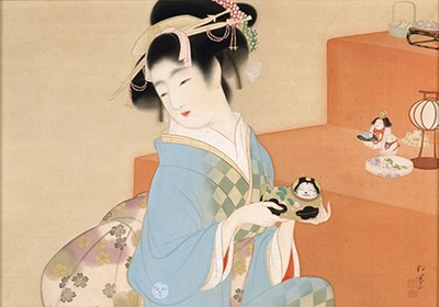 《瑞彩》のうち上村松園《雛祭》大正13年 宮内庁三の丸尚蔵館蔵