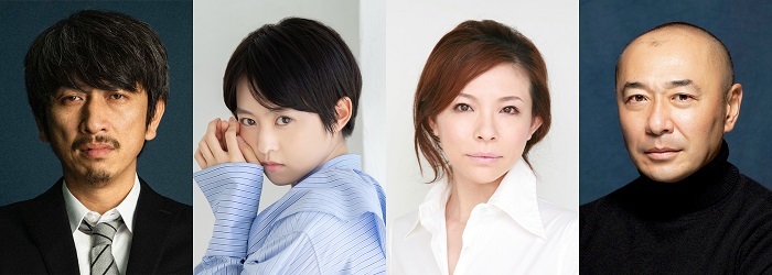 （左から）岩井秀⼈、伊藤万理華、秋山菜津子、高橋克実