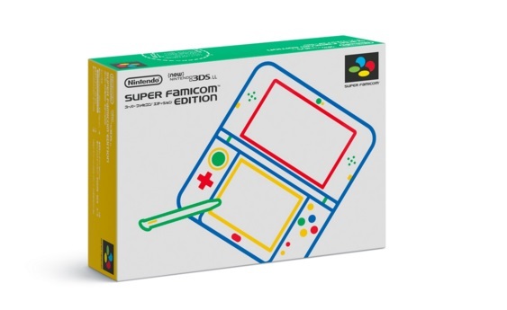 パッケージのデザインもスーパーファミコンのデザインを模した物になっている。 「Newニンテンドー3DS LL スーパーファミコン エディション」紹介ページより引用