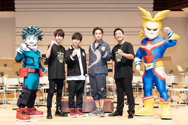 2019年の公演の様子２：左から2019年公演トークゲストの梶裕貴、山下大輝、作曲家の林ゆうき、指揮者の横山奏 （C）堀越耕平／集英社・僕のヒーローアカデミア製作委員会