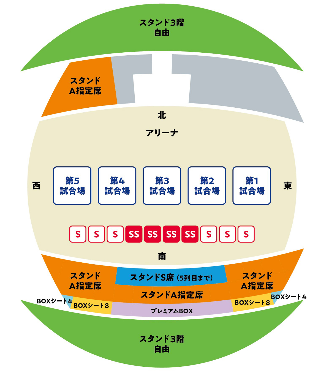 東京体育館の座席図
