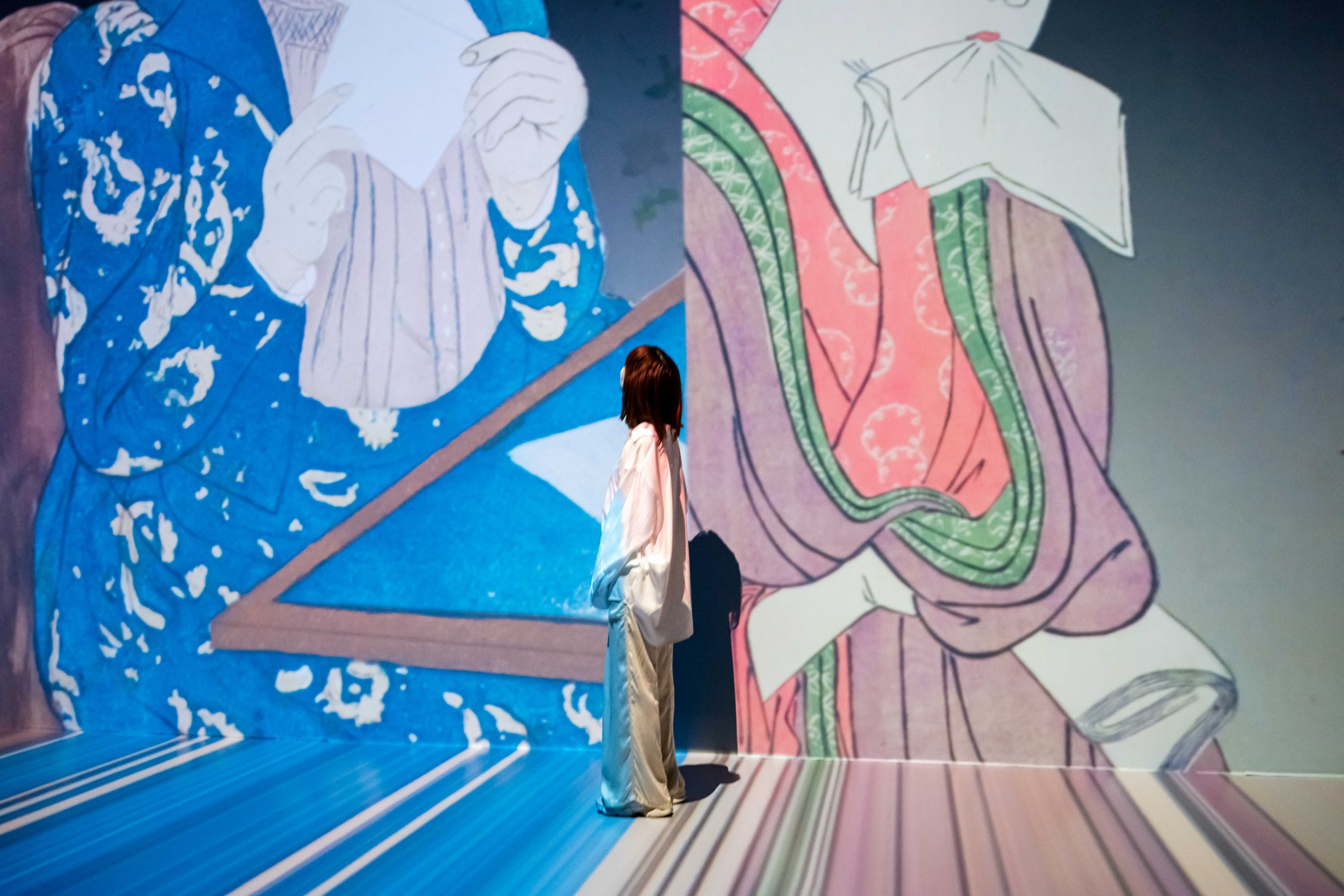 浮世絵の意外な部分を切り取っていることも