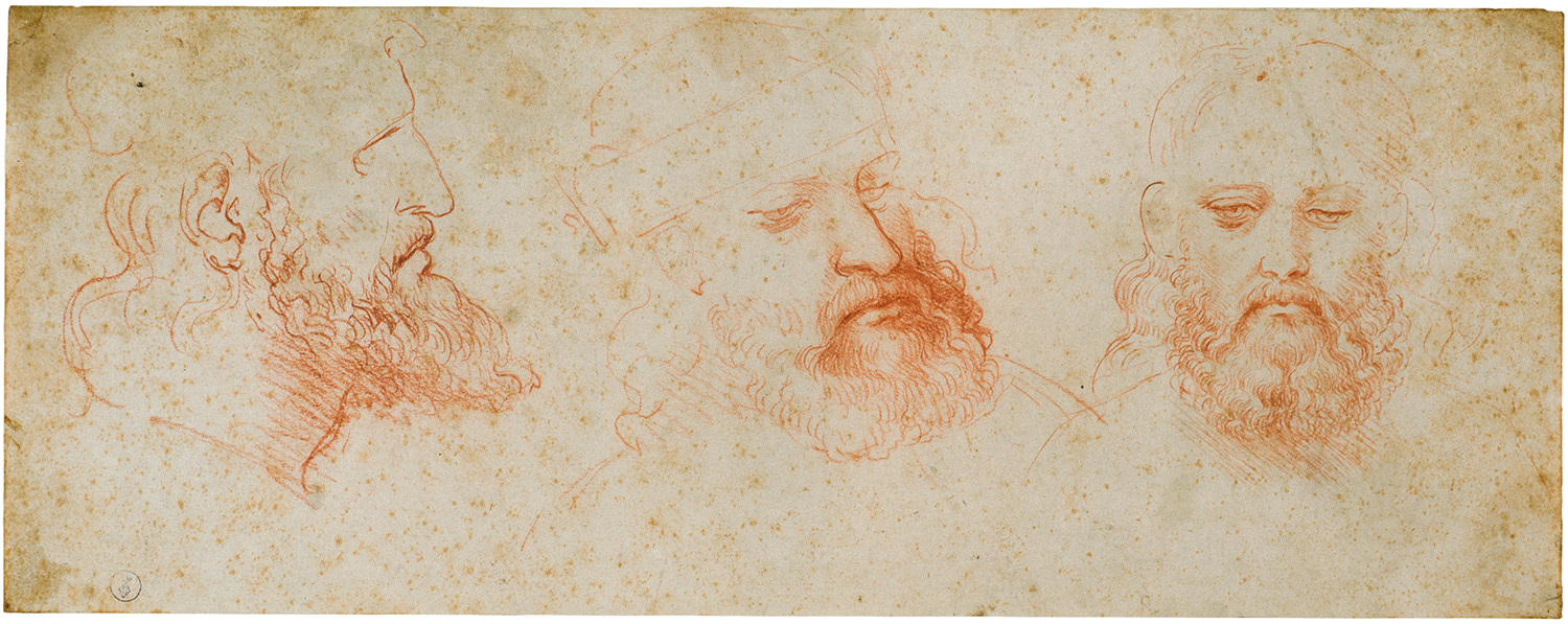 レオナルド・ダ・ヴィンチ 《髭のある男性頭部(チェーザレ・ボルジャ？）》 1502年頃 トリノ王立図書館 ©Torino, Biblioteca Reale
