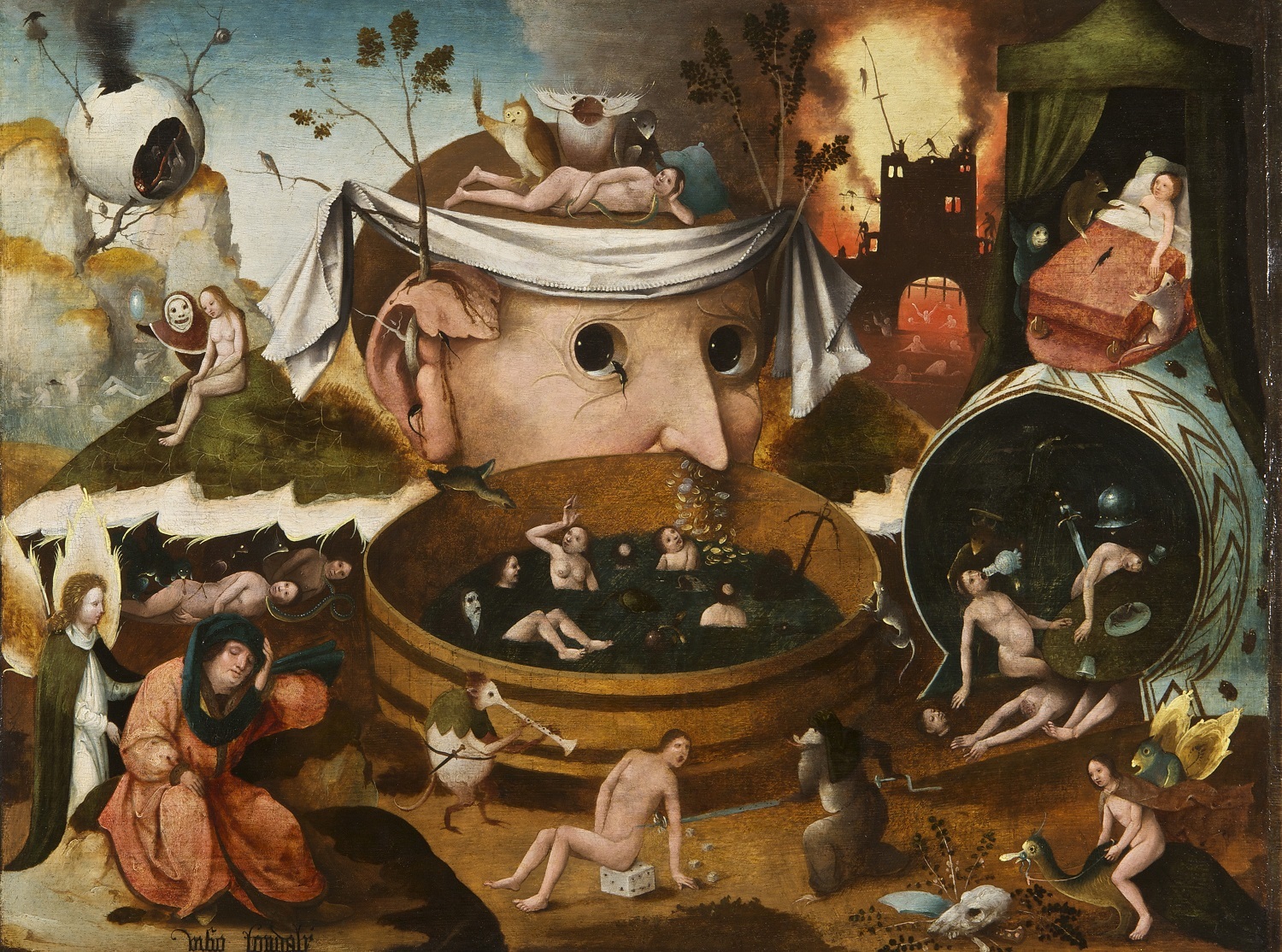 ヒエロニムス・ボス工房《トゥヌグダルスの幻視》  1490-1500年頃 油彩、板 ラサロ・ガルディアーノ財団 © Fundación Lázaro-Galdiano