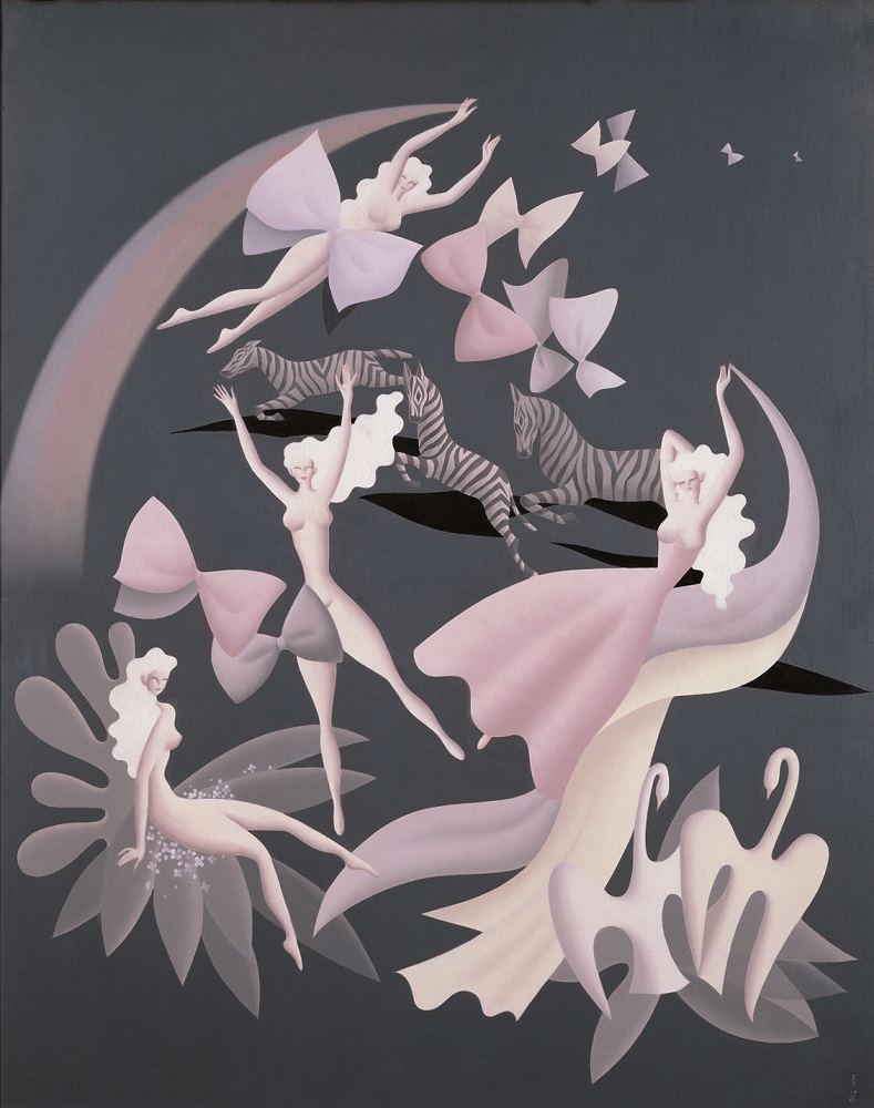 《平和と団結》、1952年、油彩・キャンヴァス、99.0×79.0cm、朝日新聞社