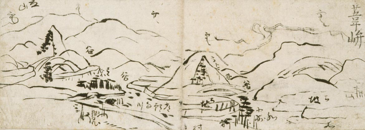 三岳紀行図屏風（部分）　池大雅筆　京都国立博物館