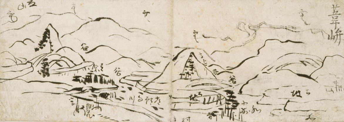 三岳紀行図屏風（部分） 池大雅筆 京都国立博物館