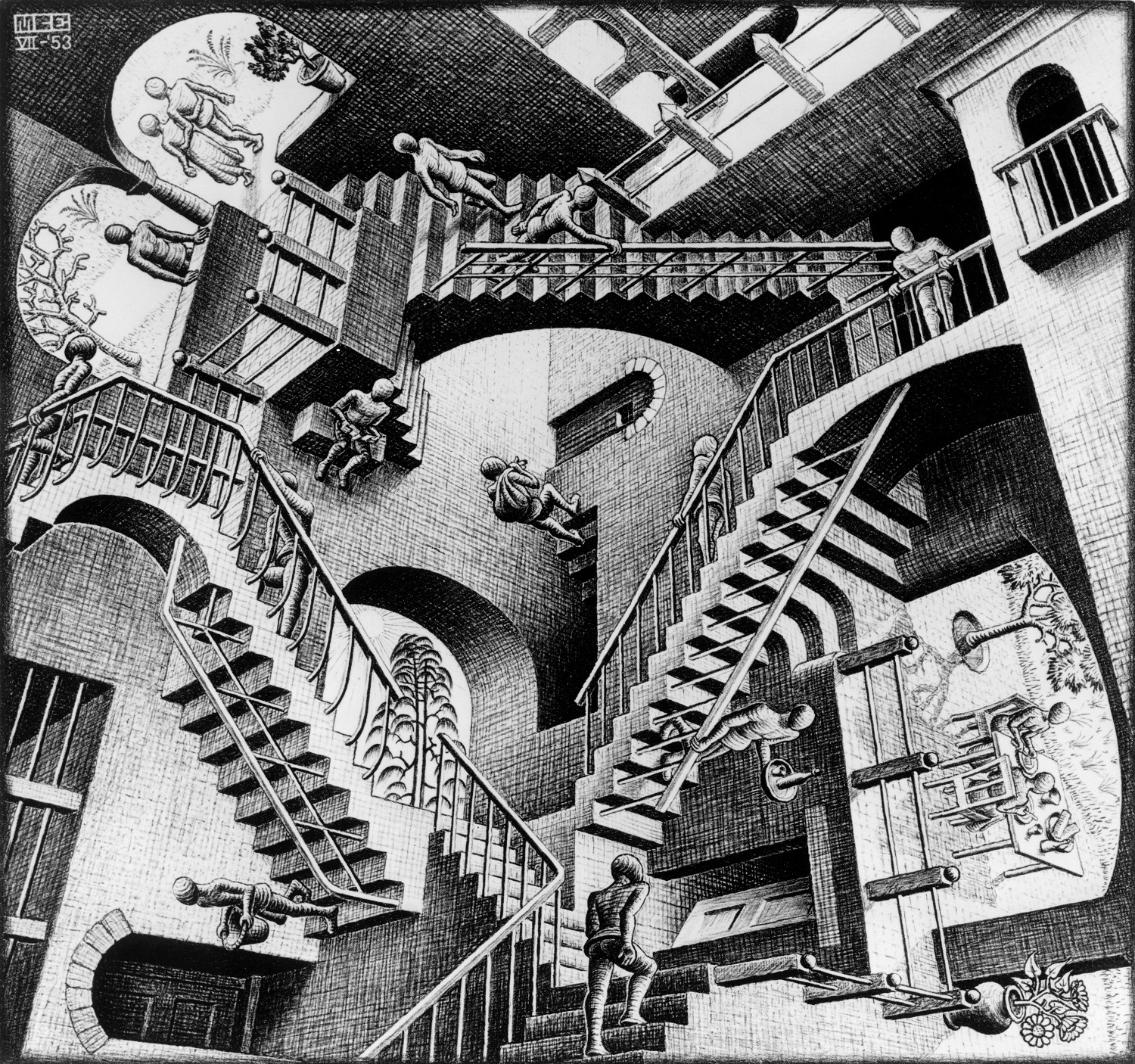 ​ 《相対性 1953》All M.C. Escher works  (c)the M.C. Escher Company B.V. - Baarn -the Netherlands. Used by permission.  All rights reserved. www.mcescher.com