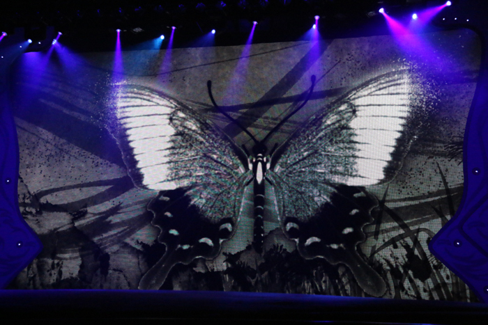 蝶をテーマにした歌舞伎の一場面。頭上から何かが降ってくるかも！「滝沢歌舞伎2016」