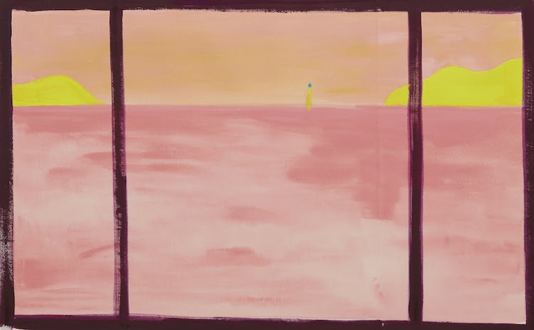 瀬戸内の海、夕方5時32分 sea of setouchi, pm 5:32 2019 acrylic on canvas 59.0 x 94.5 cm (C)Ellie Omiya