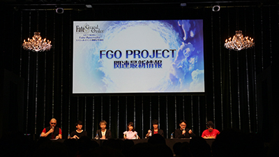 右から、DELiGHTWORKSからFate/Grand Orderマーケティングディレクター・バスター 石倉、FGO PROJECTクリエイティブプロデューサー・塩川洋介が登場
