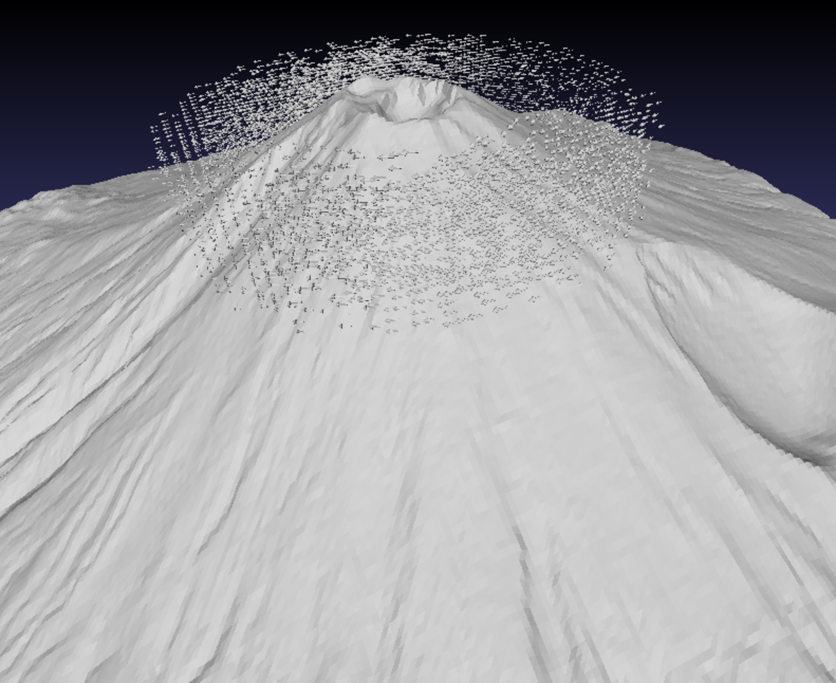 古賀良太「富士山 with ベクトル層流」、iPad、STLデータ、透明樹脂、3Dプリント（実際の展示物の一部です）