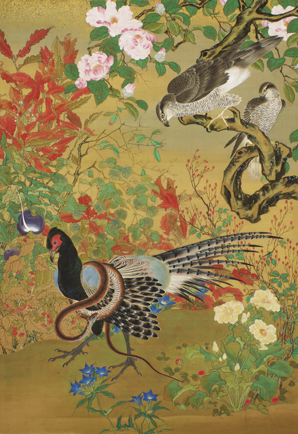 花鳥図　河鍋暁斎　一幅　明治14年（1881） 東京国立博物館　Image: TNM Image Archives