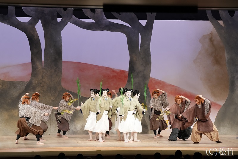 昼の部『鳥獣戯画絵巻』男猿と男蛙