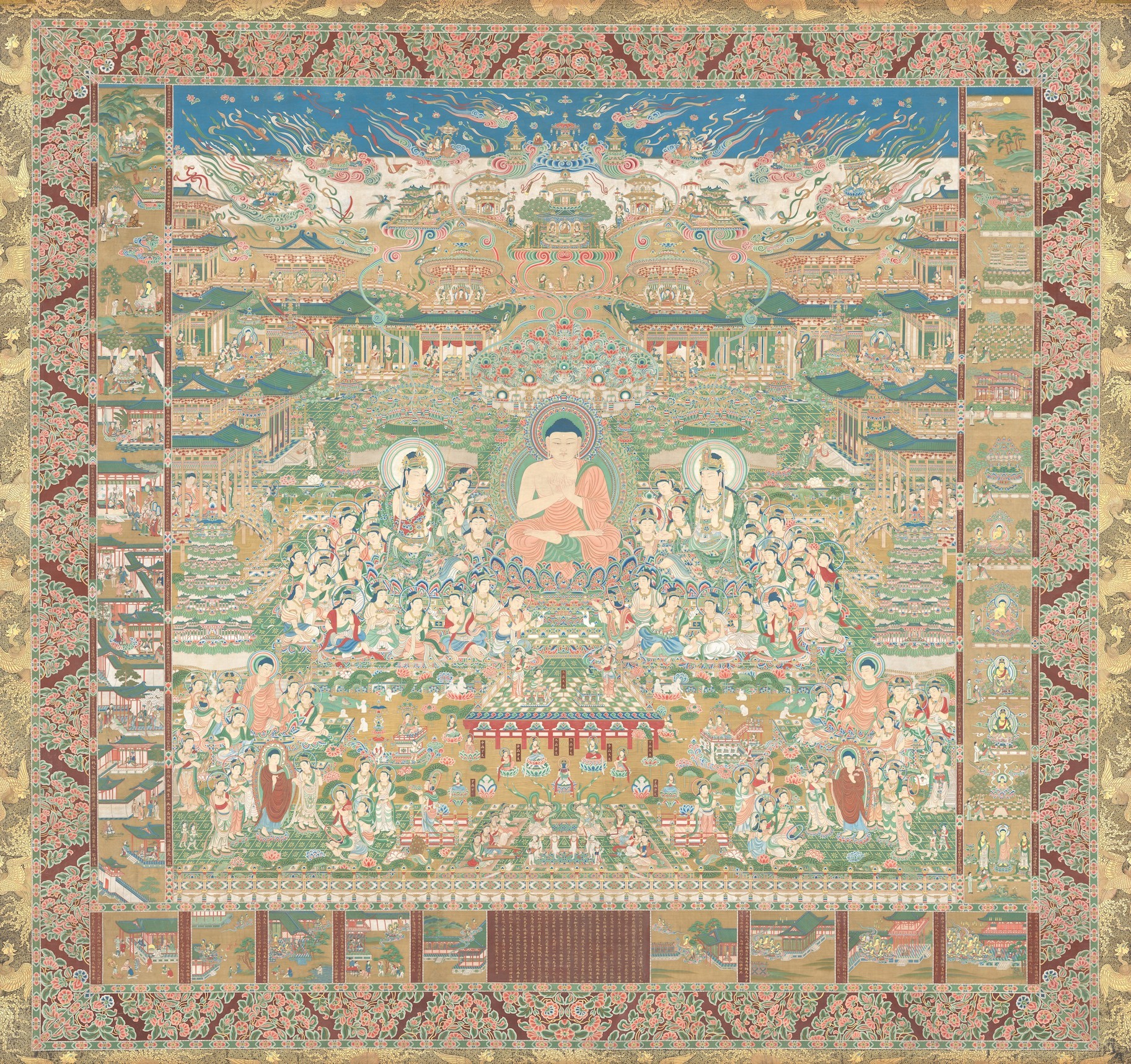 重要文化財　當麻曼荼羅（貞享本）  江戸時代　貞享3年（1686） 奈良・當麻寺