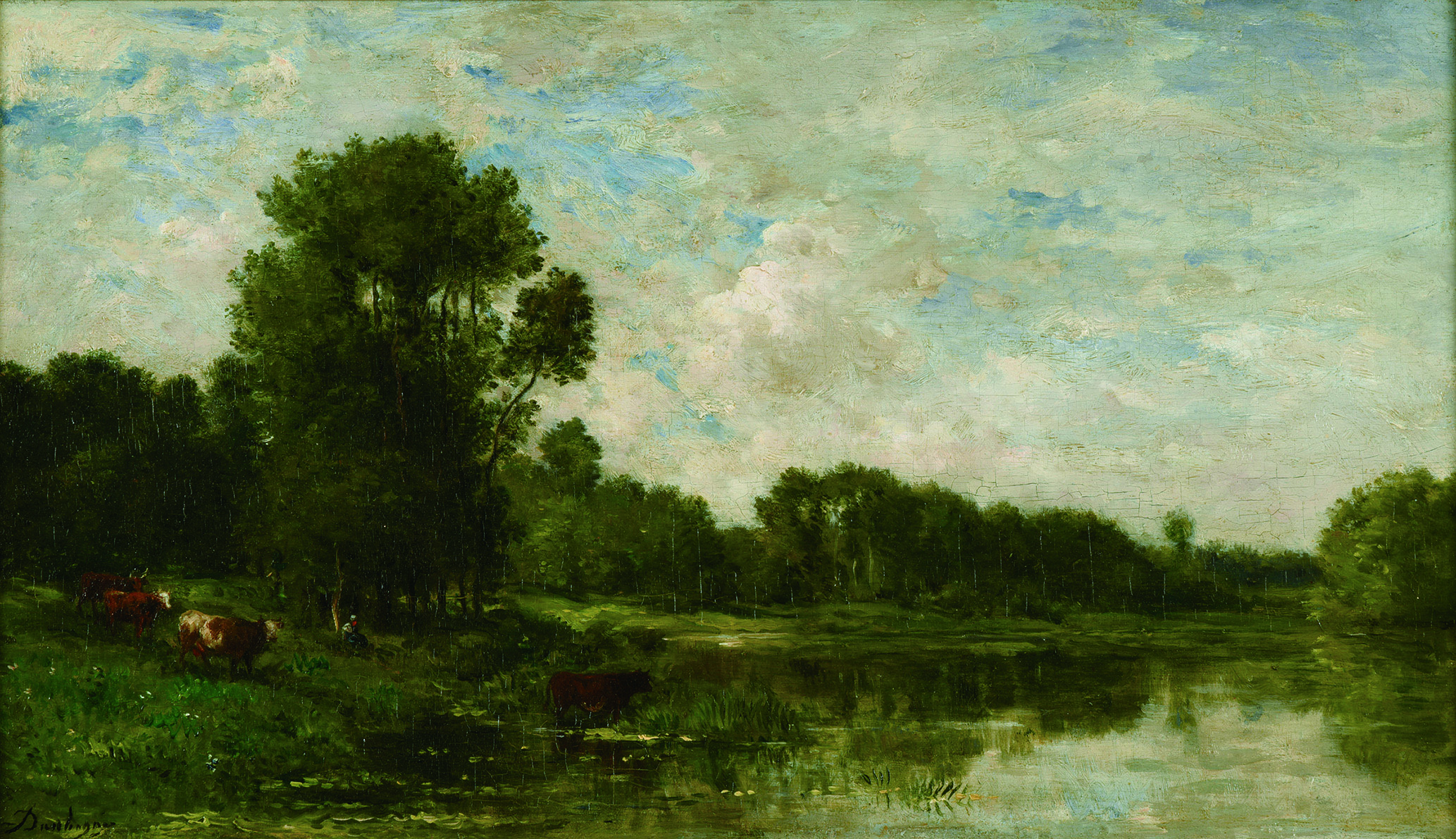 《オワーズ河畔》 1865年頃 油彩/板 32.2×56.8㎝ ランス美術館 (C)Christian Devleeschauwer
