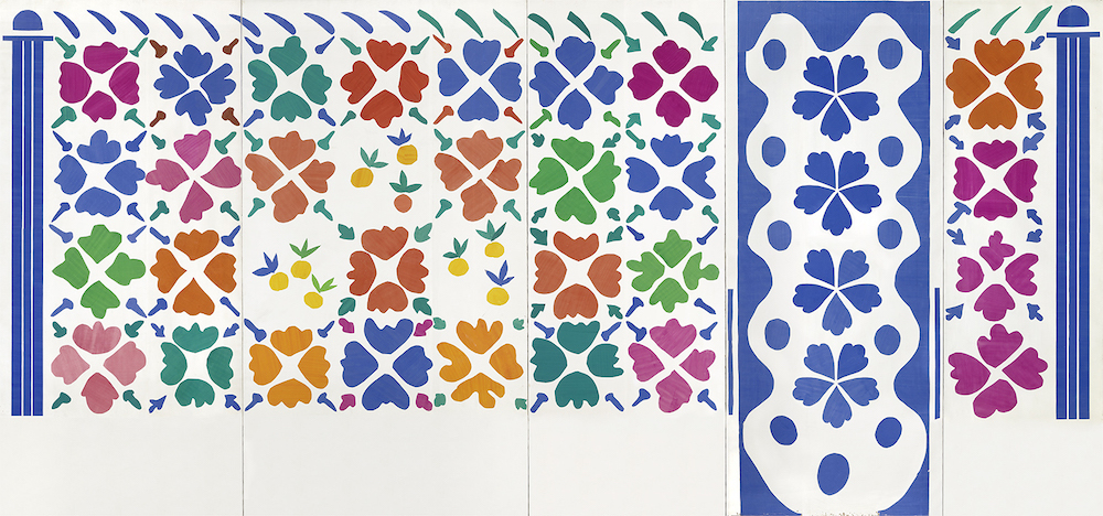 アンリ・マティス《花と果実》1952-1953年 切り紙絵 410×870cm ニース市マティス美術館蔵  (C)Succession H. Matisse Photo: François Fernandez