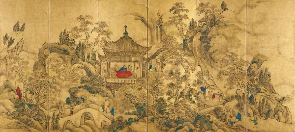楼閣山水図屏風（左隻） 東京国立博物館