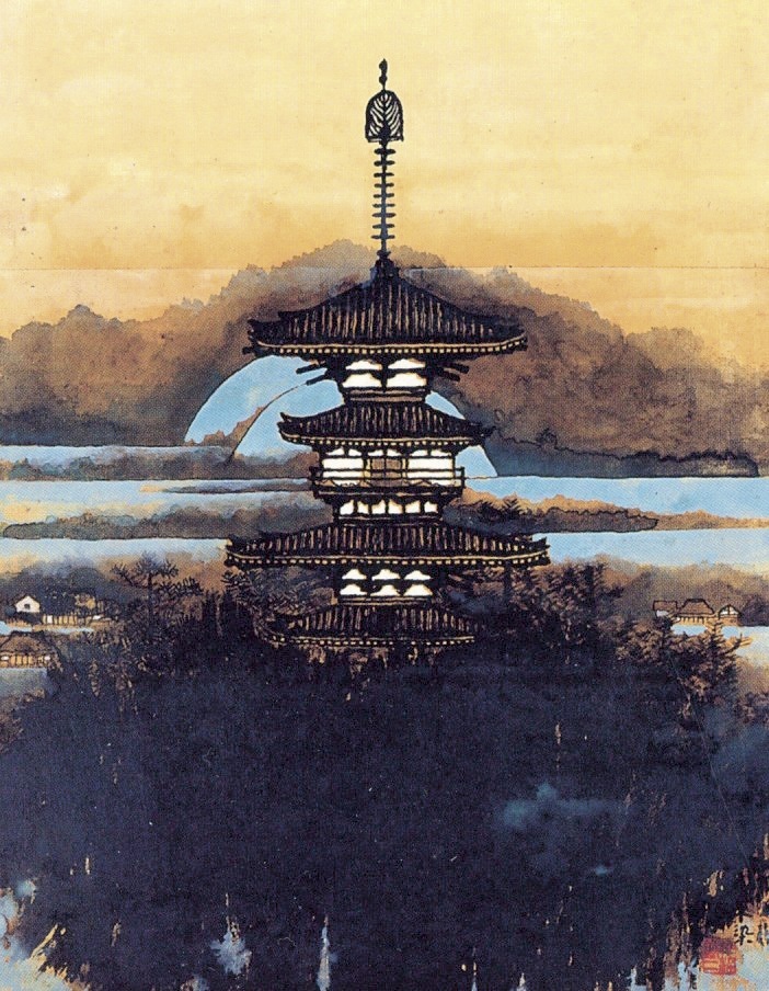 《薬師寺東塔の図》昭和45（1970）年頃 個人蔵