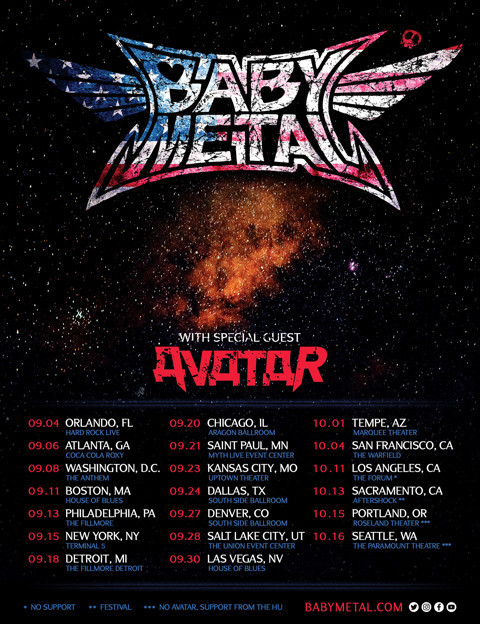 「BABYMETAL US TOUR 2019」告知ビジュアル