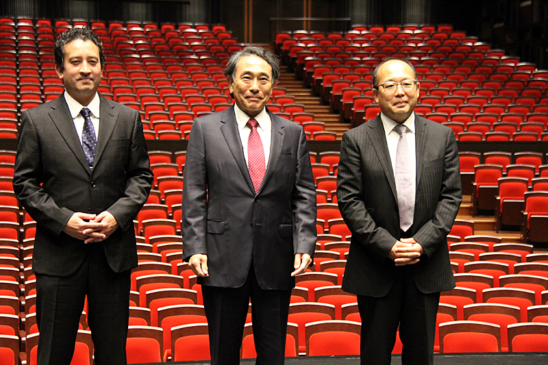 大阪交響楽団の指揮者に就任する3名（左から、柴田真郁、山下一史、髙橋直史）