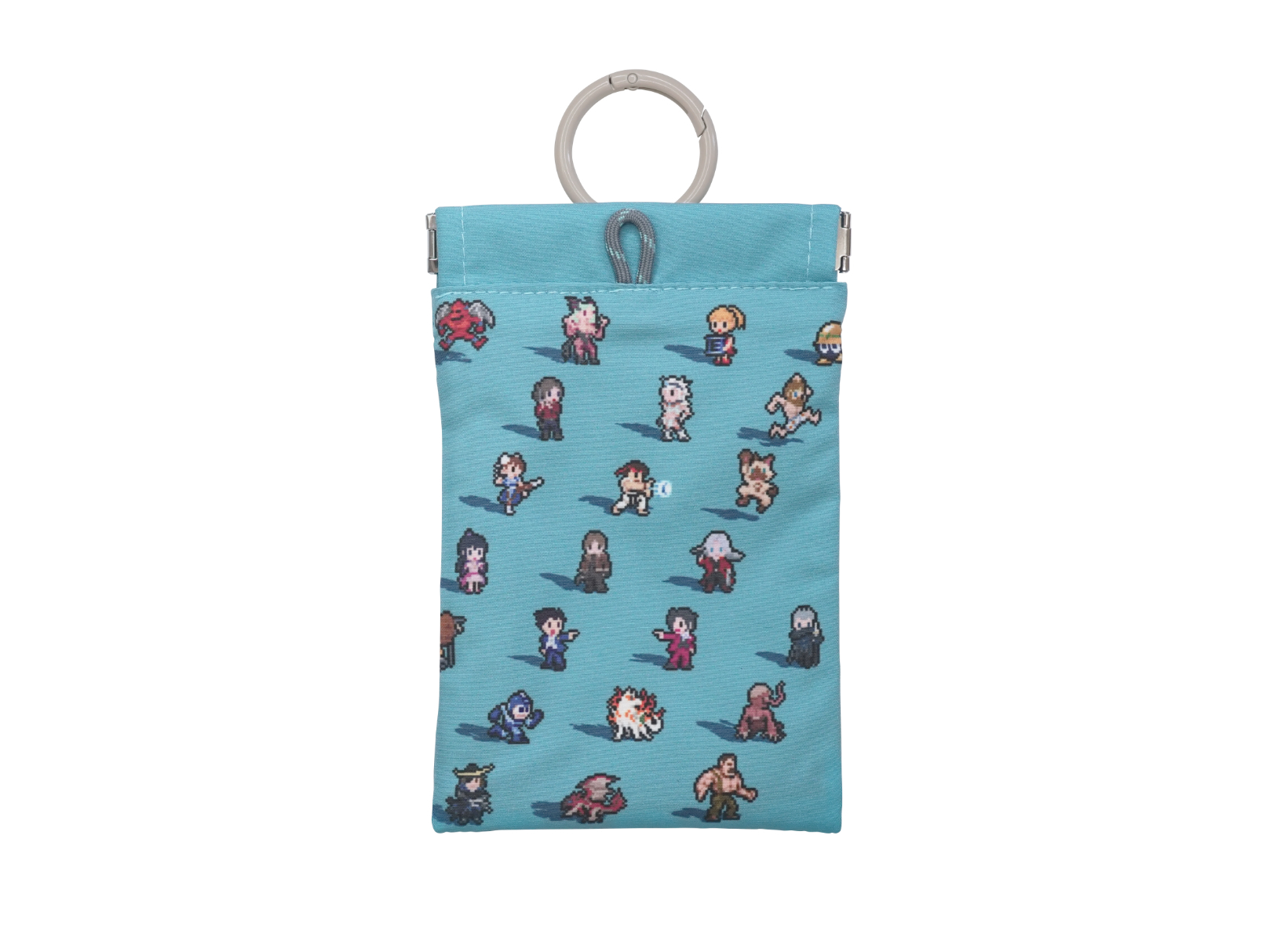 POY（トラッシュポーチ）　2,420円（税込） ドット打ち体験ができる「ピクセルラボ」コーナーのドット絵キャラクターをベースに、一部新たなキャラクターも加えたドット絵を配置したトラッシュポーチ（ポータブルゴミ箱）（C）CAPCOM