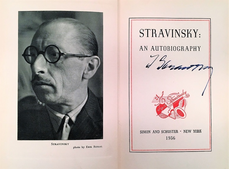 ストラヴィンスキー自伝（サイン入り）アメリカ 1936年