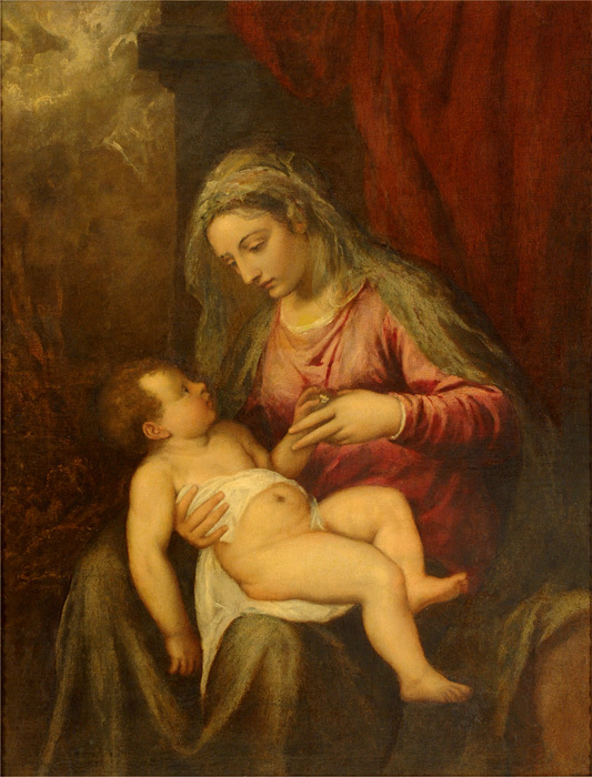  ティツィアーノ・ヴェチェッリオ『アルベルティ―ニの聖母』　油彩、カンヴァス　アカデミア美術館