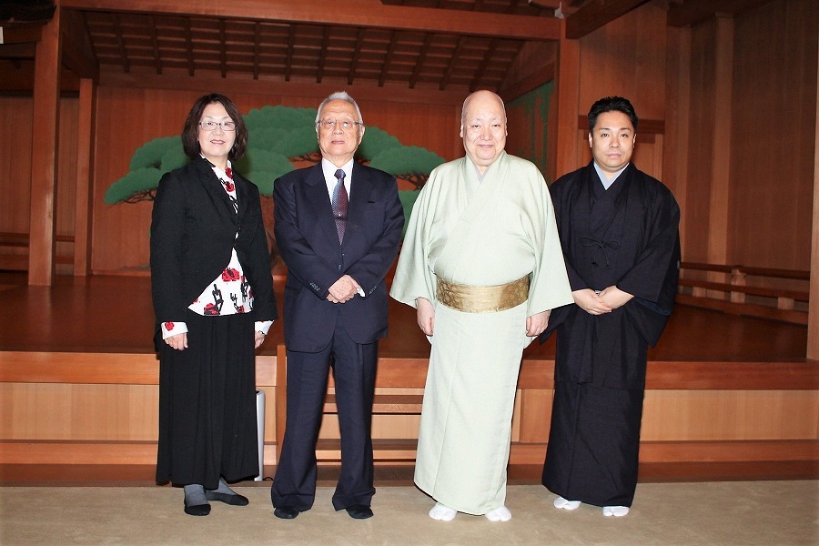 (左から）未沙のえる、植田紳爾、梅若玄祥、藤間勘十郎