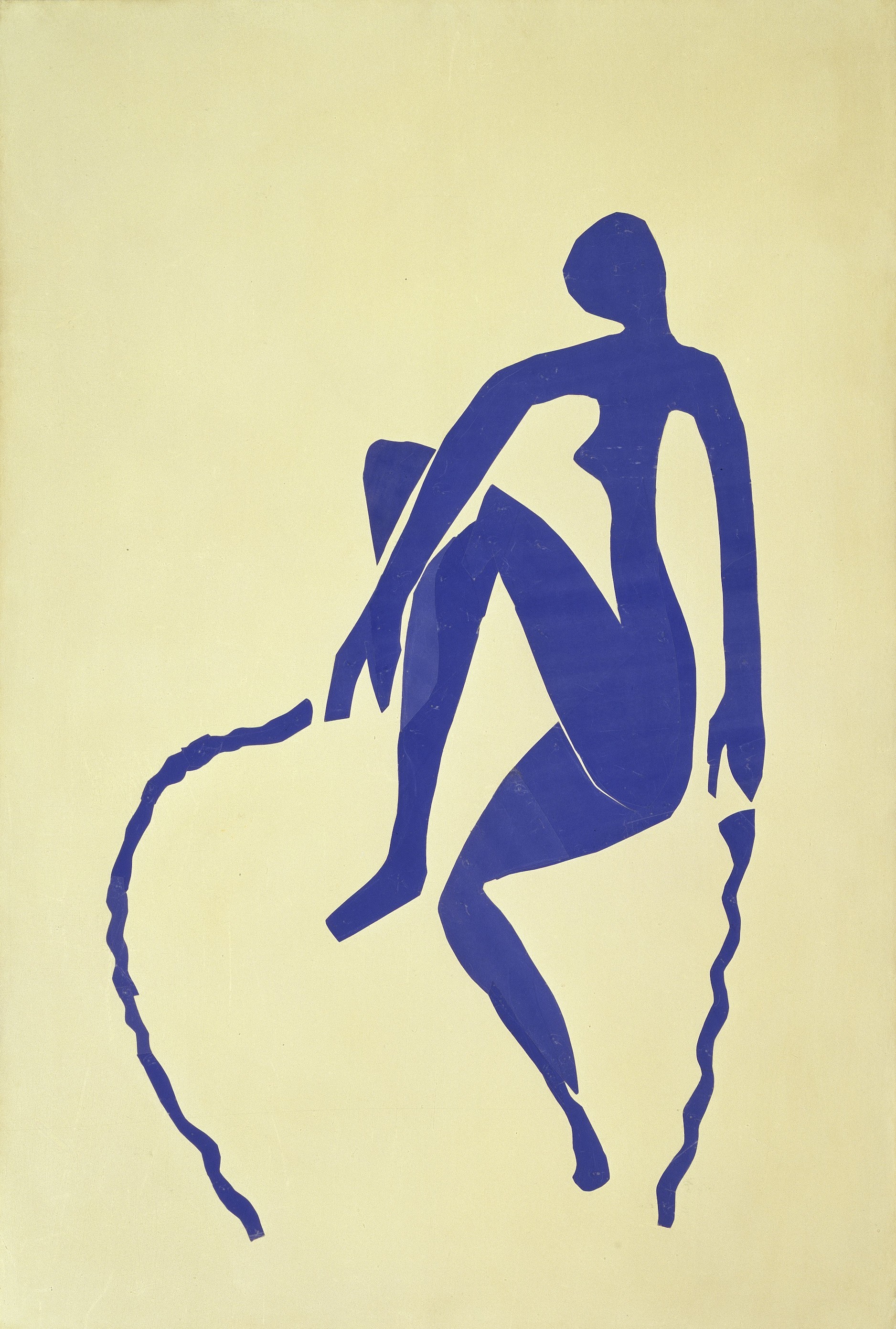 【日本初公開】アンリ・マティス「縄跳びをする⻘い裸婦」1952年 切り紙、 紙の支持体 145 x 98cm  ベルリン国立ベルクグリューン美術館