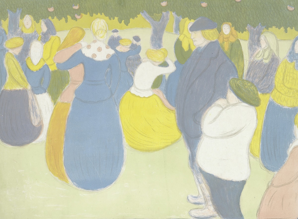 ヨージェフ・リップル=ローナイ《村の祭り（画家＝版画家集）》 1896年　多色刷りリトグラフ アムステルダム、ファン・ゴッホ美術館