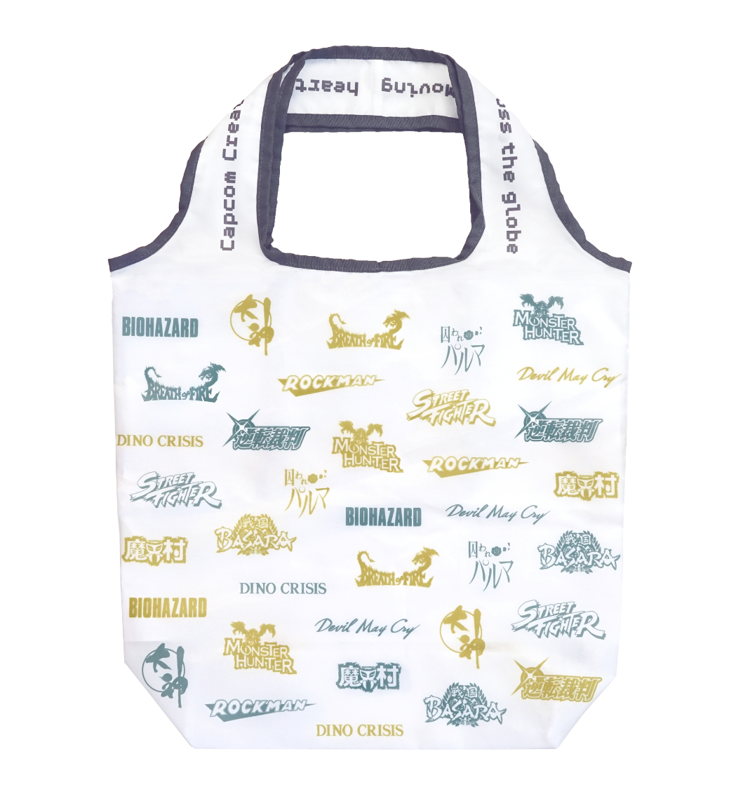 タイトルロゴ エコバッグ 2,750円（税込） カプコンを代表する各ゲームタイトルロゴをあしらったエコバッグ。「キャラクターパレード」に登場したタイトルを掲載（C）CAPCOM