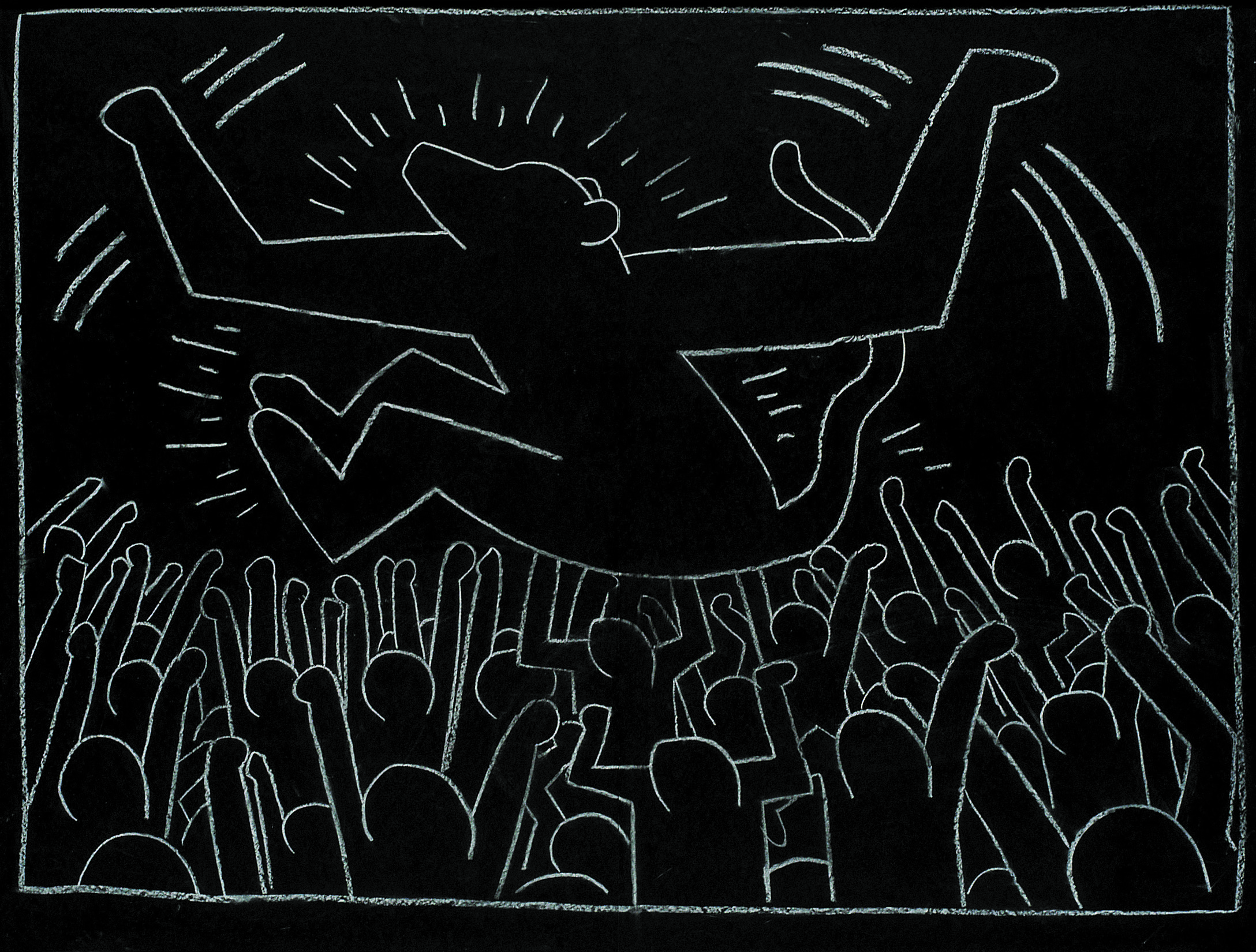 「無題（サブウェイ・ドローイング）」 1981-83年 中村キース・ヘリング美術館蔵 Keith Haring Artwork (c)Keith Haring Foundation