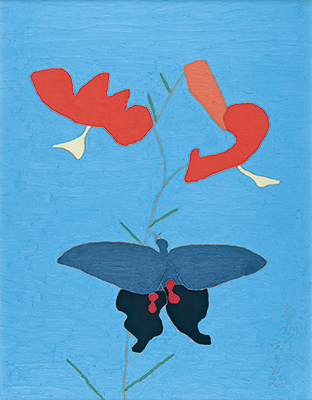 熊谷守一 《鬼百合に揚羽蝶》 1959年 東京国立近代美術館