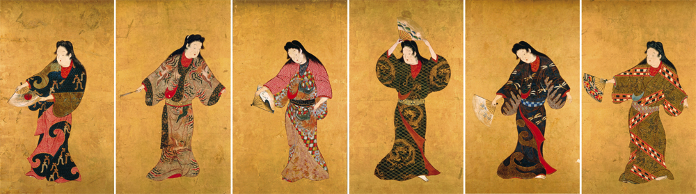 舞踊図　六面 江戸時代　17世紀　サントリー美術館