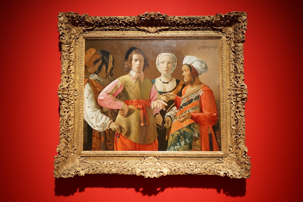 ジョルジュ・ド・ラ・トゥール《女占い師》1630年代 油彩／カンヴァス 101.9×123.5cm ニューヨーク、メトロポリタン美術館　Rogers Fund, 1960 / 60.30　展示風景