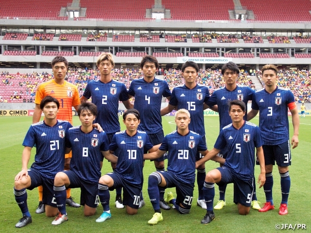 U-22ブラジル代表戦に臨むU-22サッカー日本代表（C）JFA/PR