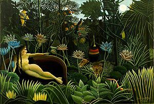 『夢』　アンリ・ルソー作　1910年　ニュー・ヨーク近代美術館 出典=ウィキメディア・コモンズ (Wikimedia Commons)