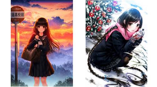 左：和遥キナ『初恋-いつかの帰り道-』(C)和遥キナ　右：和遥キナ『雪椿』(C)和遥キナ
