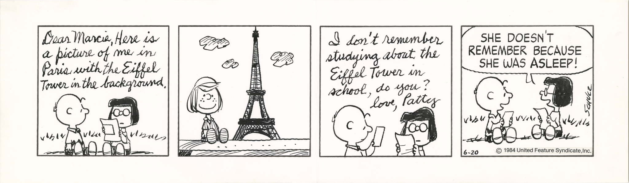 「ピーナッツ」原画　1984年6月20日  (C) Peanuts Worldwide LLC
